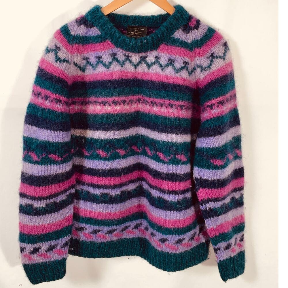 Lost Horizons Hand-Knit Wool Sweater - Women's Size L - 100% Himalayan Wool